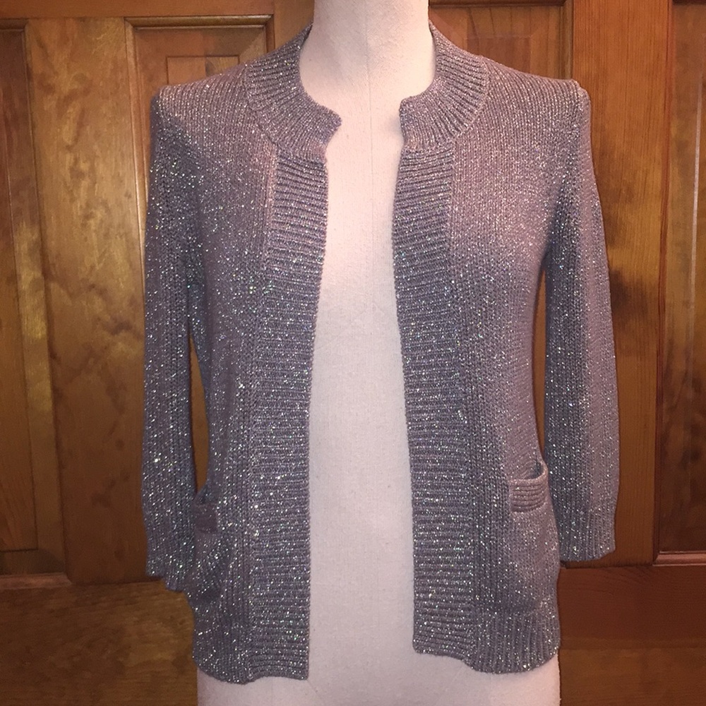 Jcrew Silver Metallic Cardigan XS